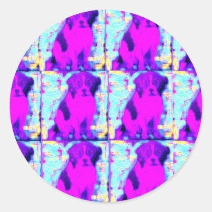 Sticker Rond collage de chien beagle