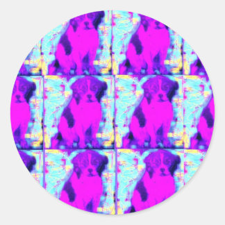 Sticker Rond collage de chien beagle