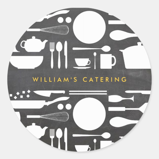 Sticker Rond Collage de cuisine sur l'autocollant Arrière - pla (Devant)