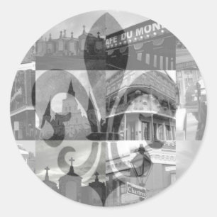 Sticker Rond Collage de la Nouvelle-Orléans [Stickers]