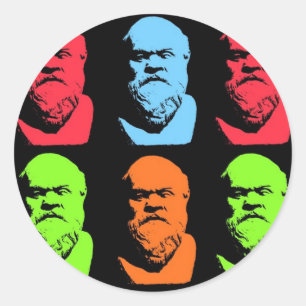 Sticker Rond Collage de Socrates