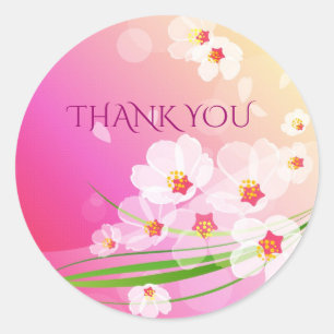 Sticker Rond Collage floral blanc rose