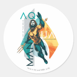 Sticker Rond Collage moderniste d'Aquaman   Aquaman