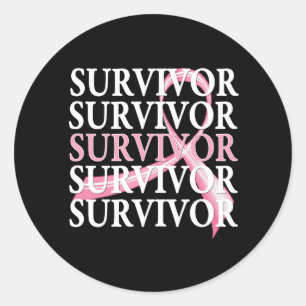 Sticker Rond Collage Whimsical Survivant Cancer du sein