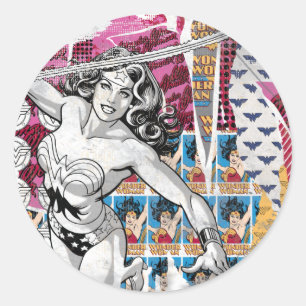 Sticker Rond Collage Wonder Woman 5