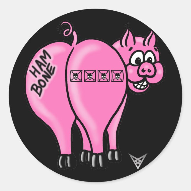 Sticker Rond collant de hambone (Devant)