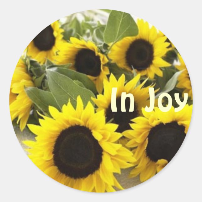 Sticker Rond collant de tournesol zinn stiver (Devant)