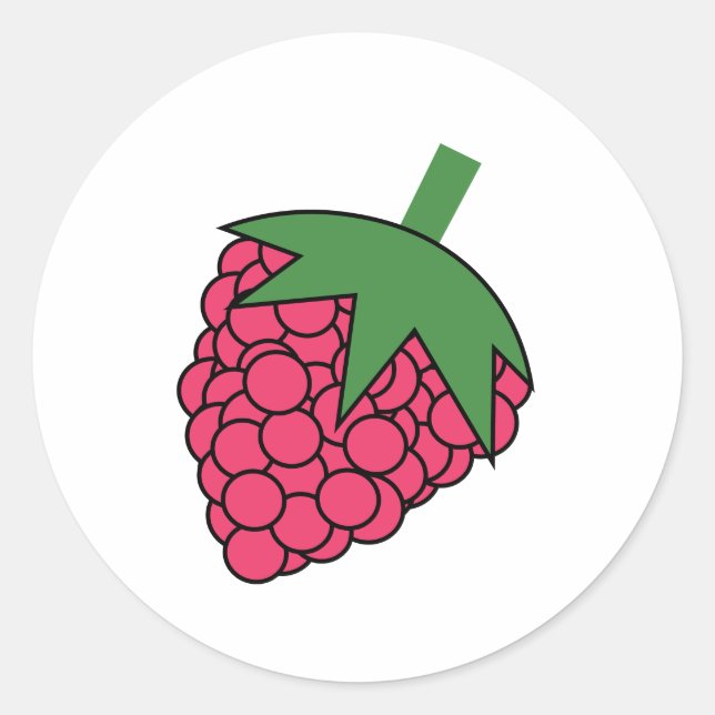 Sticker Rond collant framboise (Devant)