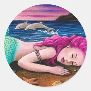 Sticker Rond collant mermaid 12