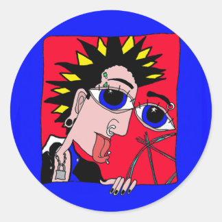 Sticker Rond collant punk dude