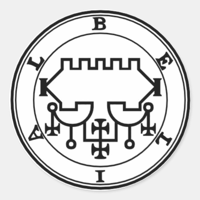 Sticker Rond Colle Belial Goétia (Devant)