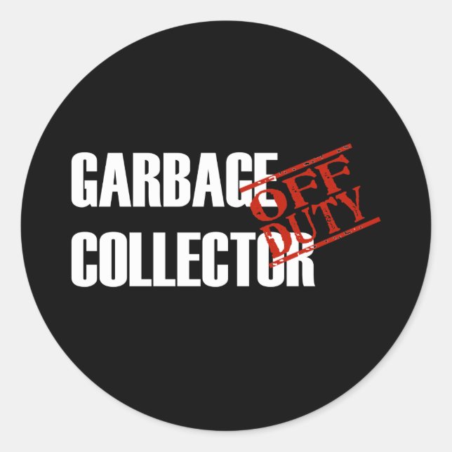 STICKER ROND COLLECTEUR DE GARBAGE HORS SERVICE (Devant)