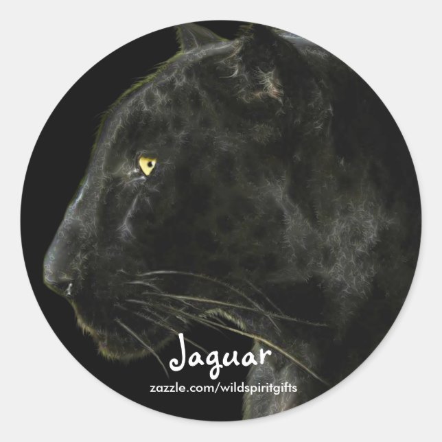 Sticker Rond Collecteur South American Black Jaguar Wildlife (Devant)
