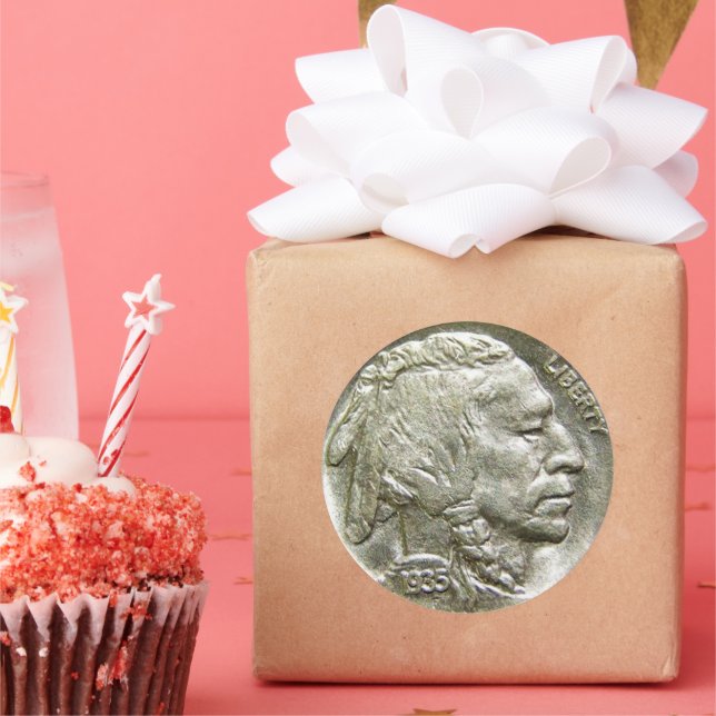 Sticker Rond Collecteurs de pièces vintages Indian Head Silver  (Fête)