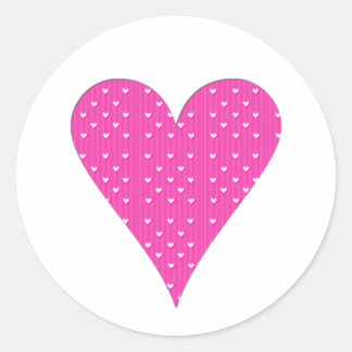 Sticker Rond Collection Coeur rose