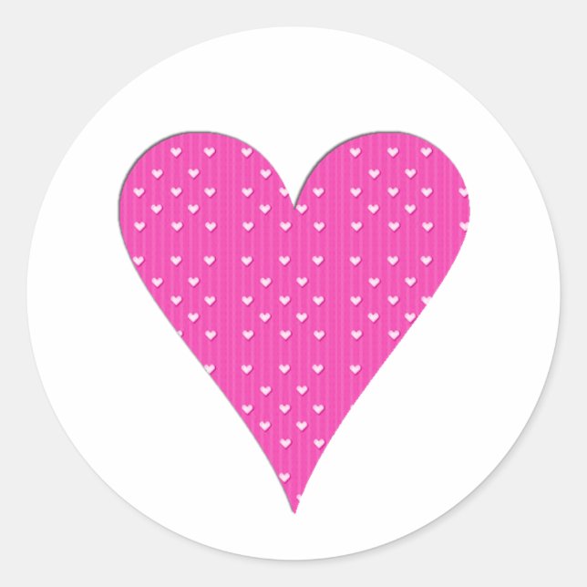 Sticker Rond Collection Coeur rose (Devant)