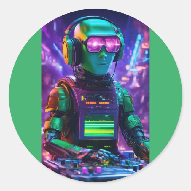 Sticker Rond Collection Cyber Beats (Devant)