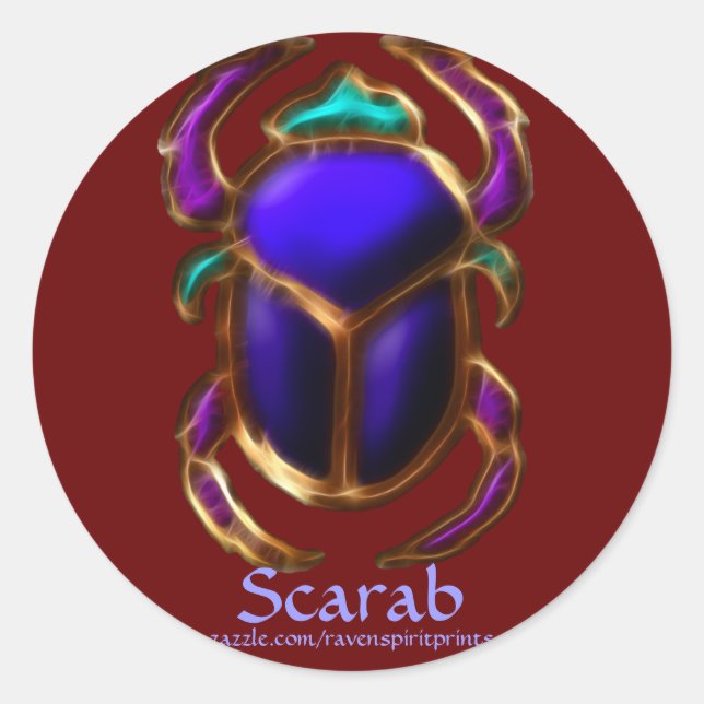 Sticker Rond Collection de BEETTES SCARABES ÉGYPTIENNES (Devant)
