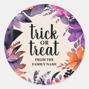 Sticker Rond Collection de couronnes florales Halloween Spooky 