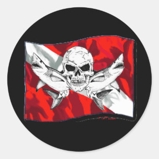 Sticker Rond Collection de crânes par DiversDen