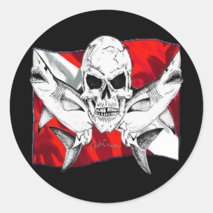 Sticker Rond Collection de crânes par DiversDen