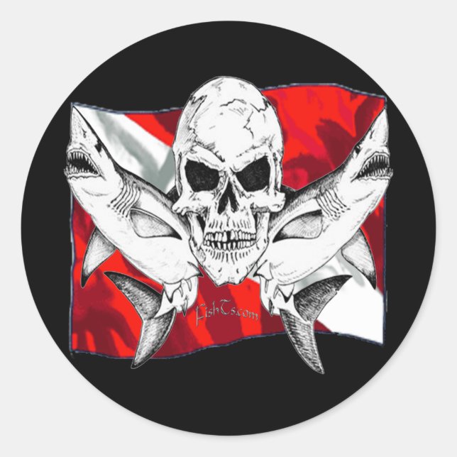 Sticker Rond Collection de crânes par DiversDen (Devant)