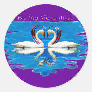 Sticker Rond Collection de cygne valentine