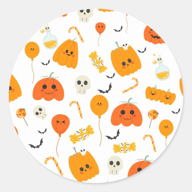 Sticker Rond Collection de fêtes d'Halloween ! (Devant)