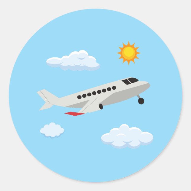 Sticker Rond Collection de la fête des avions ! (Devant)