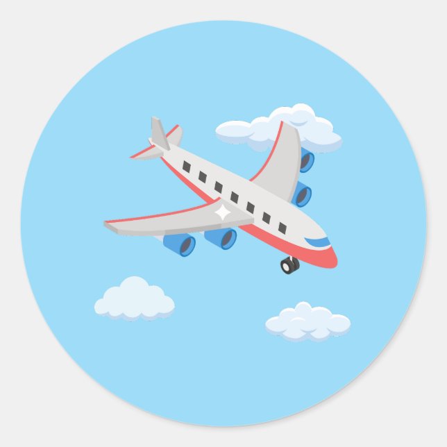 Sticker Rond Collection de la fête des avions ! (Devant)