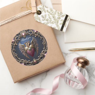 Sticker Rond Collection de mariage gothique victorien