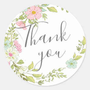 Sticker Rond Collection de mariage Springflowers – merci
