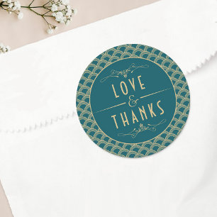 Sticker Rond Collection de Mariages Art Déco Gatsby vintage des