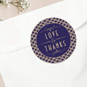 Sticker Rond Collection de Mariages Art Déco Gatsby vintage des