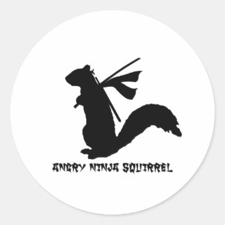 Sticker Rond Collection d'écureuils Ninja en colère
