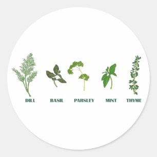 Sticker Rond Collection d'herbe