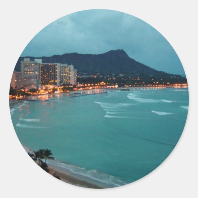 STICKER ROND COLLECTION HAWAII ALOHA (Devant)