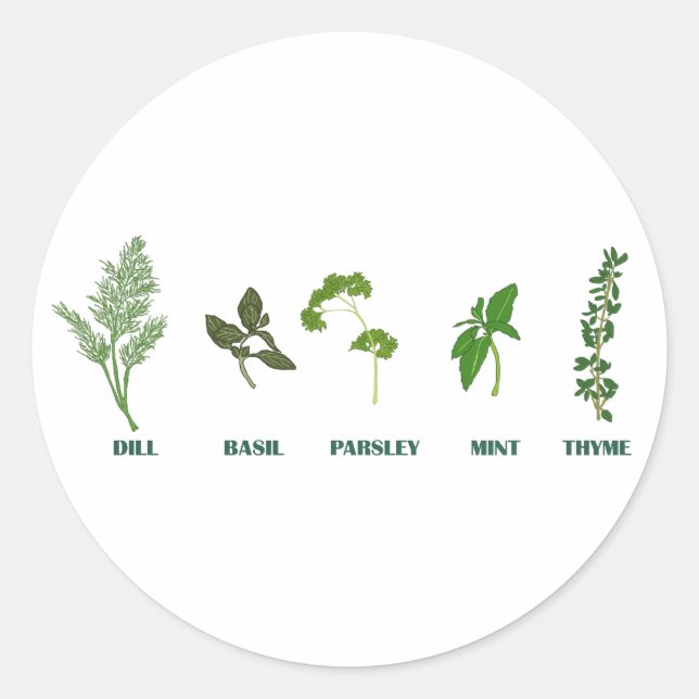 Sticker Rond Collection Herbes (Devant)