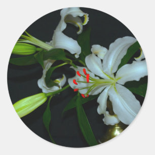 Sticker Rond Collection Irlandaise de laiton et de fleurs