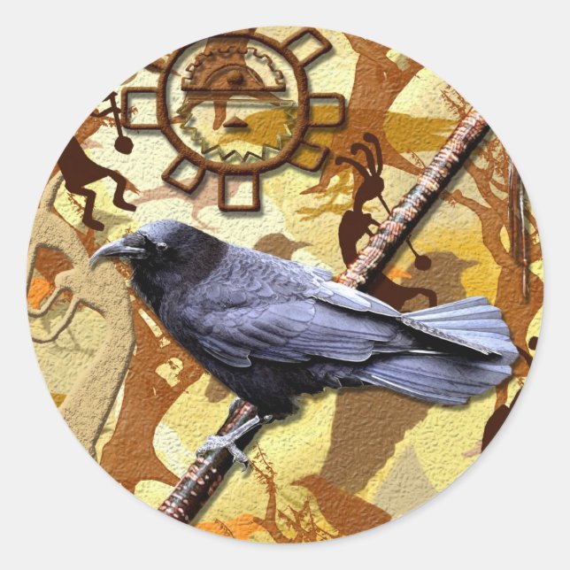 Sticker Rond Collection KOKOPELLI RAVEN (Devant)