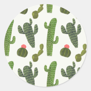 Sticker Rond Collection Llamarama   Cactus mignons
