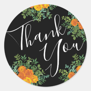 Sticker Rond Collection Mariage gothique d'Halloween noir et or