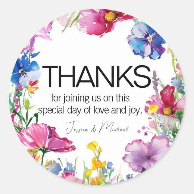 Sticker Rond Collection 🌻 💗 Meadow Blooms 🌹 (Devant)