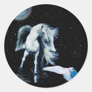 Sticker Rond Collection PEGASUS & WHITE RAVEN