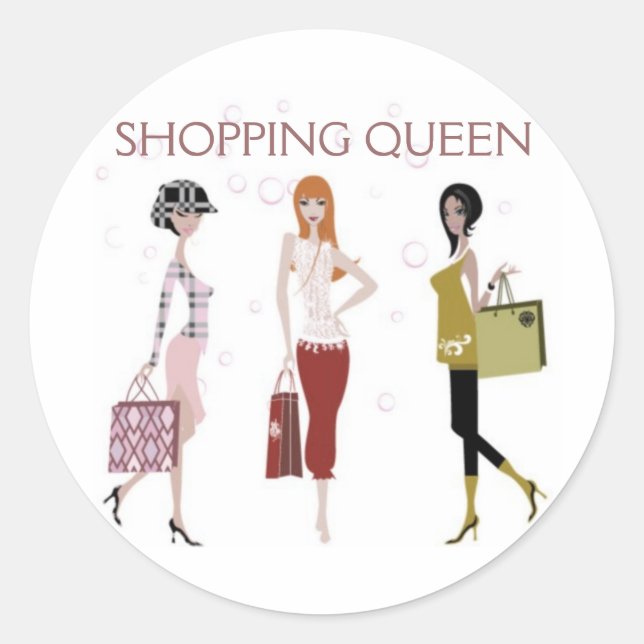 STICKER ROND COLLECTION REINE DU SHOPPING (Devant)
