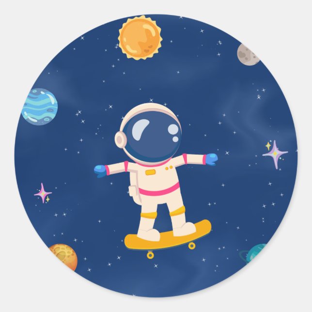Sticker Rond Collection Space Party ! (Devant)