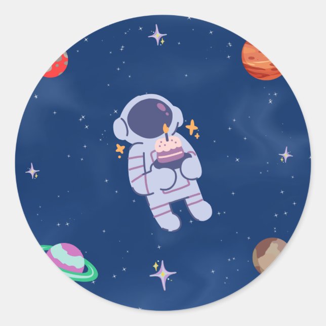 Sticker Rond Collection Space Party ! (Devant)