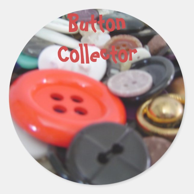 Sticker Rond Collectionneur de boutons (Devant)
