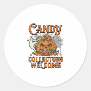 Sticker Rond Collectionneurs de bonbons bienvenue citrouille fa