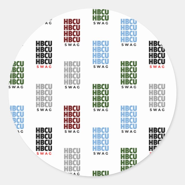 Sticker Rond Collège Black Historique Et Universités HBCU (Devant)